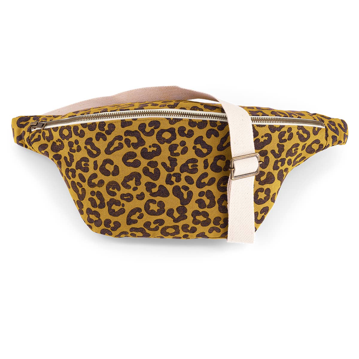 Rose in April- Damen-Bauchtasche Grau Caramel mit Leopardenmuster