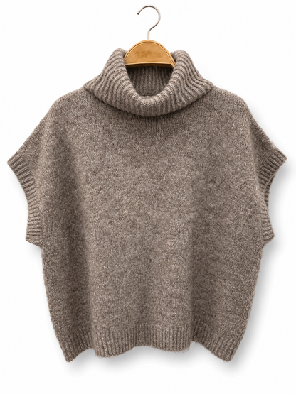 Strickpullover// mit kurzem Arm in beige oder braun
