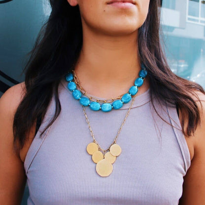 Bazou- Harz-Perlenkette - in Türkis