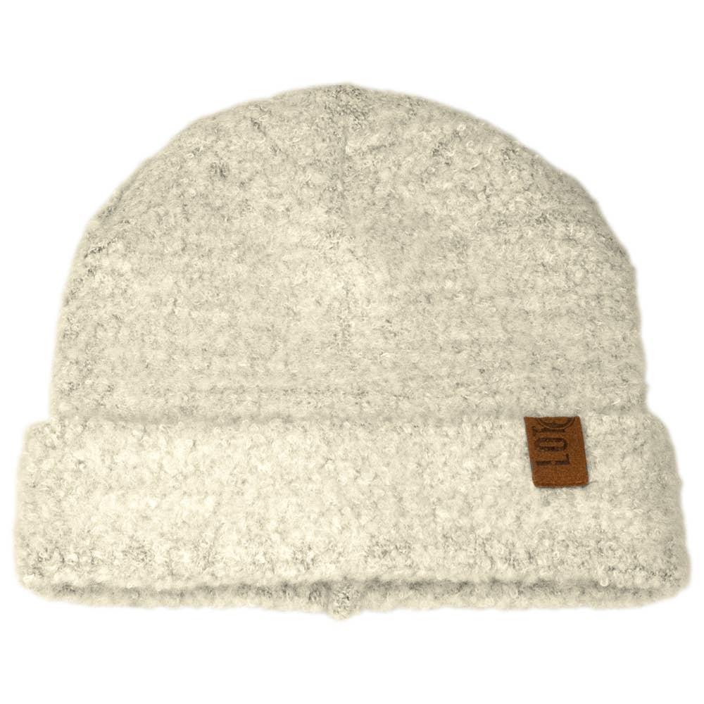 Lot83 Beanie Mütze Suus Off weiß/grau, warm und kuschelig