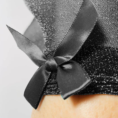 Sockette- Sandrine - Socken, Glitzerschleife: Schwarz