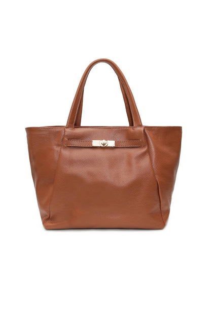 Cherry Paris Tote Bag in Cognac aus Rindsleder