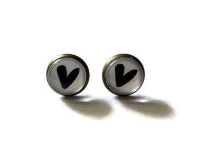Dans lˋair du temps bijoux- Herz Ohrstecker „Les copines d’abord“ – Freundschaft zuerst