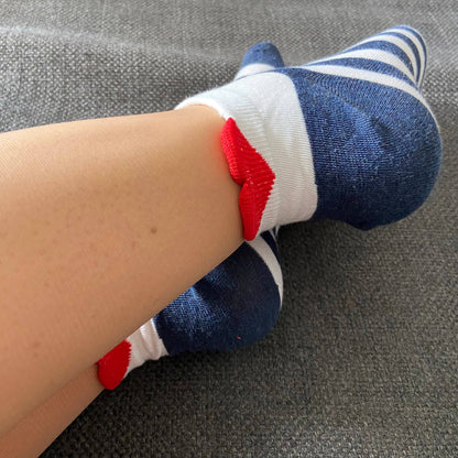 Sockette- Set Segelsocken mit Herzlasche - 5 Paar