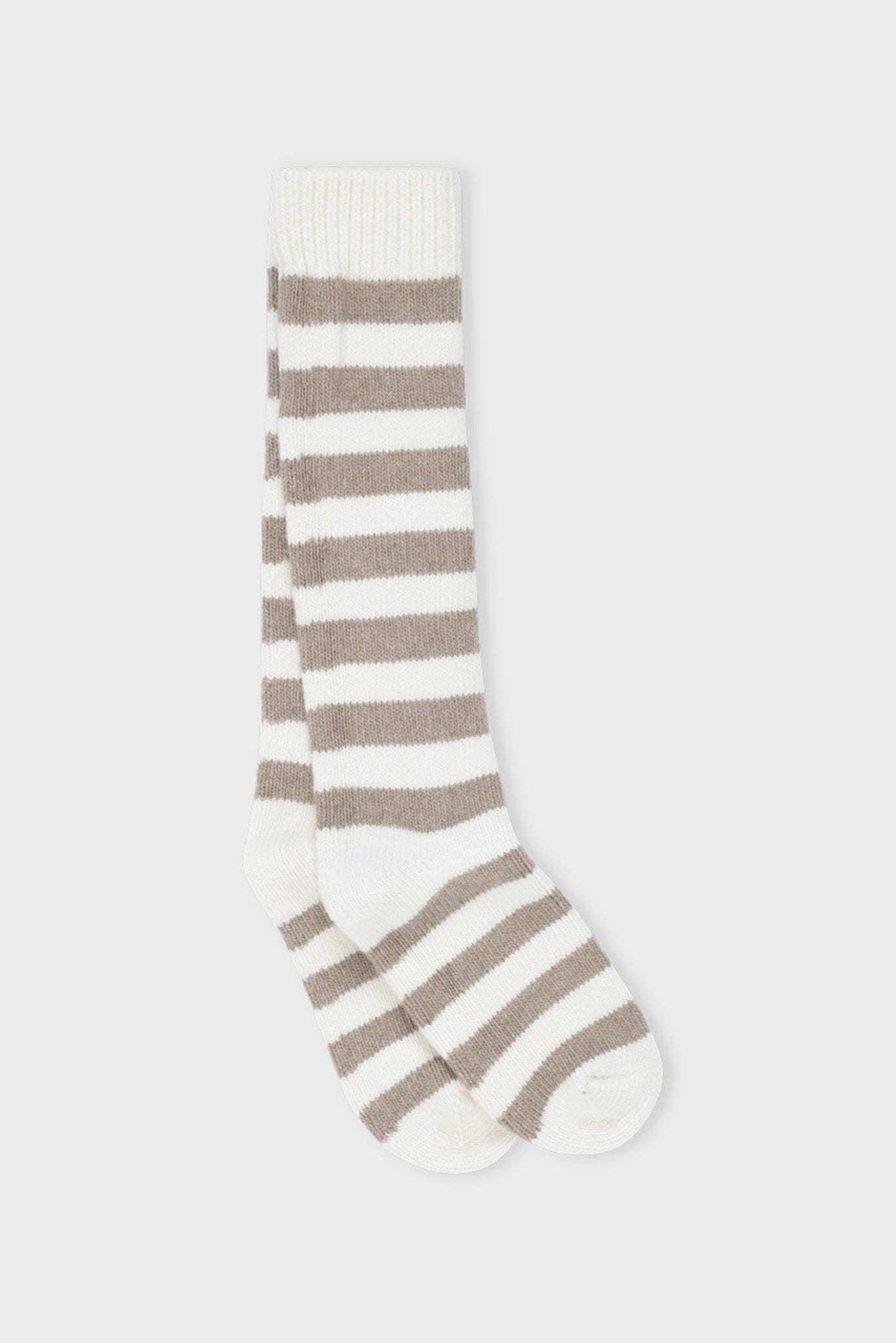 Moshi Moshi Mind Polarsocken gestreift - ecru/taupe: 39/41