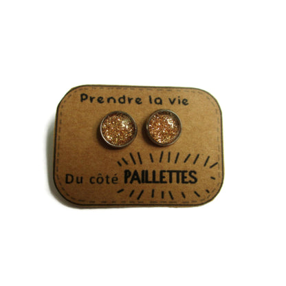 Gold Glitzer Ohrstecker „Du côté Paillettes“ – Funkelnder Luxus für jeden Tag- dans lˋair du temps bijoux