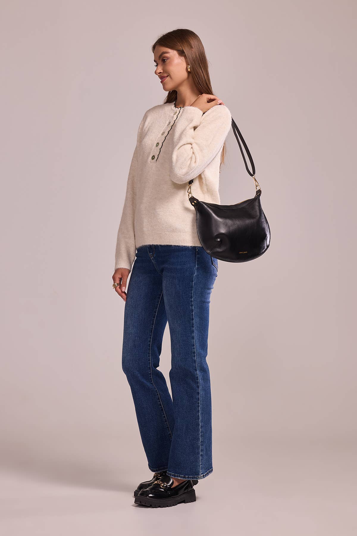 Tasche ANTONIA in Schwarz, aus echtem Leder