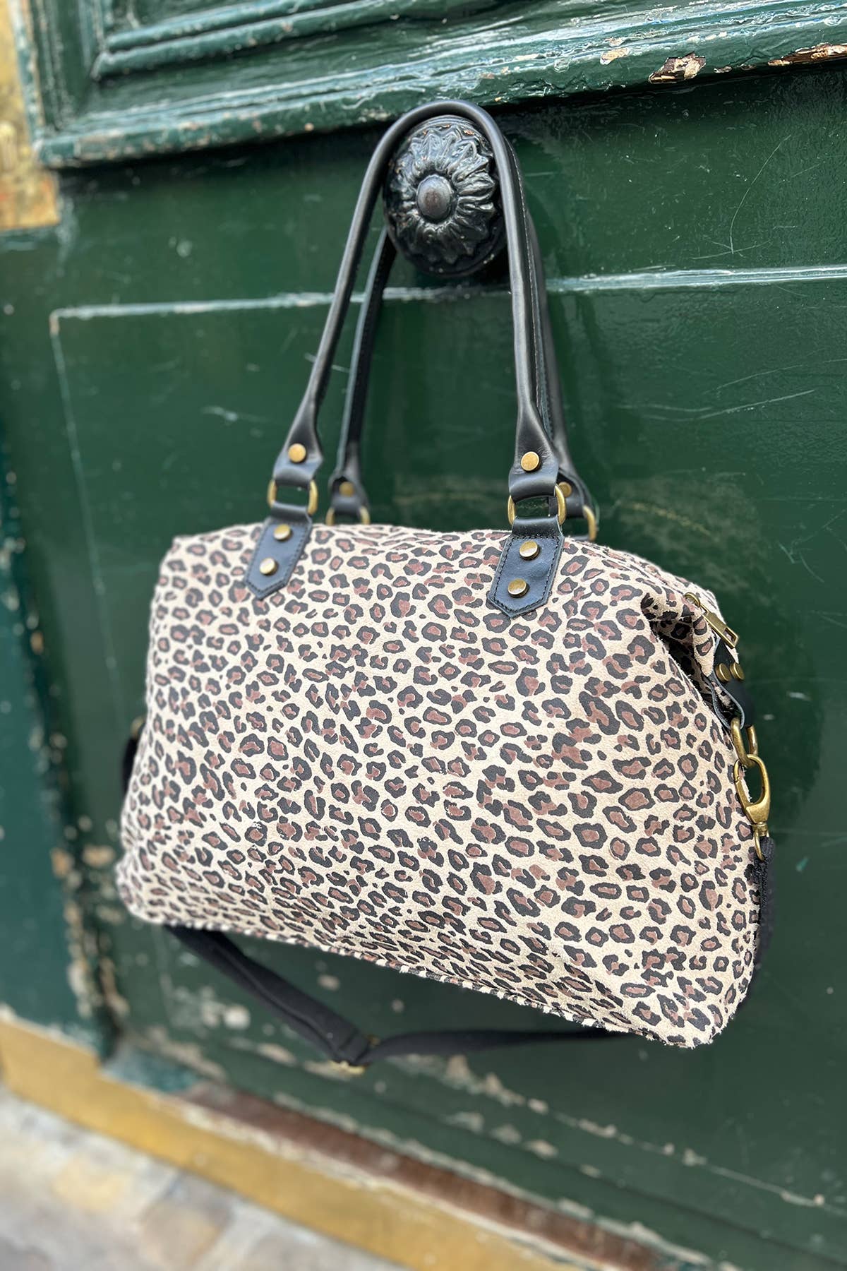 Leopard Weekender von Cherry Paris aus Rinds-Wildleder
