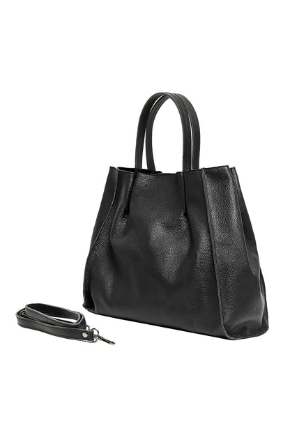 Cherry Paris-Tote Bag in schwarz aus Rindsleder