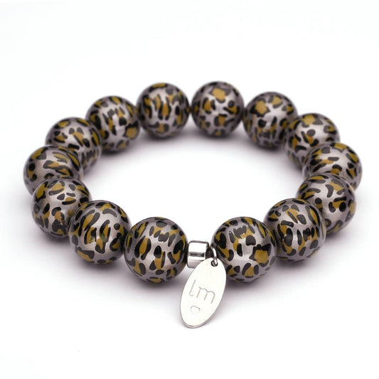 LizzyMae Armband Galaxy Pearl - dunkelgrau-LEOPARD 14mm