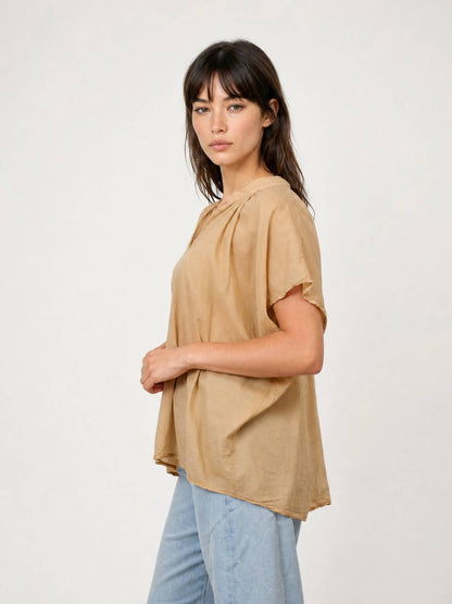 Geraffte Bluse// in elfenbeifarben, Oversize