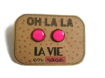 Dans lˋair du temps bijoux-Pink Ohrstecker „Oh La La – La vie en rose“ – Gute-Laune-Schmuck mit Paris-Vibes