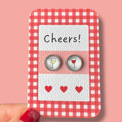 Dans lˋair du temps bijoux-Weinglas Ohrstecker „Cheers!“ – Kleine Gläser, große Lebensfreude