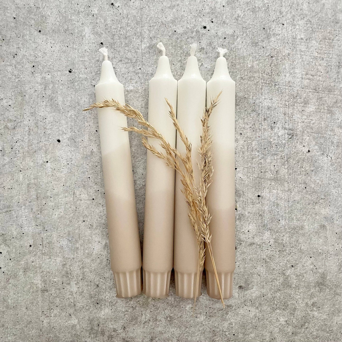 Wolkenreich-Dip Dye Kerzen | Boho beige | 4er Set