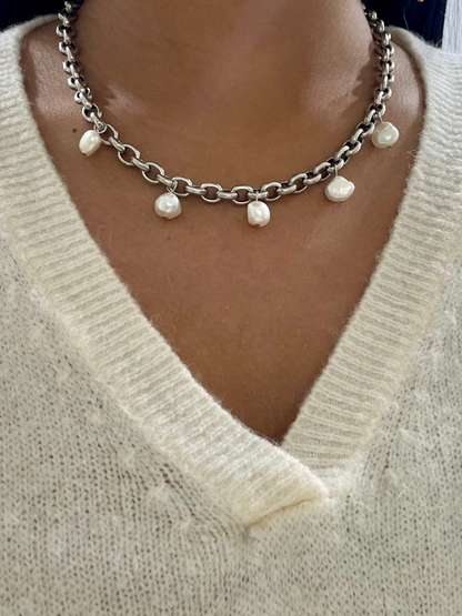 Helles Paris- SUNRISE HALSKETTE, 44cm mit Süßwasserperlen