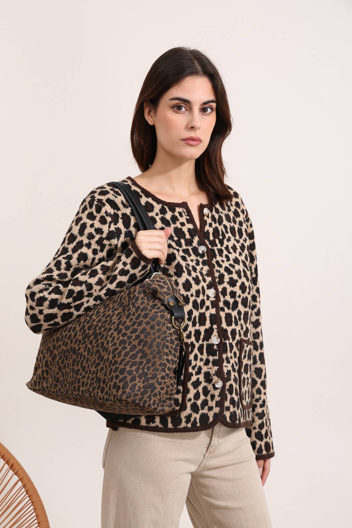 Leopard Weekender von Cherry Paris aus Rinds-Wildleder