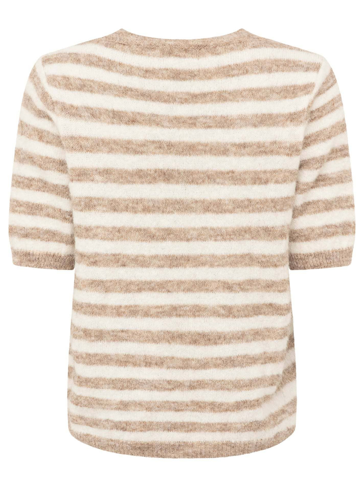 Kurzarm Pullover aus Wollmix, in beige mit Herz von Zwillingsherz