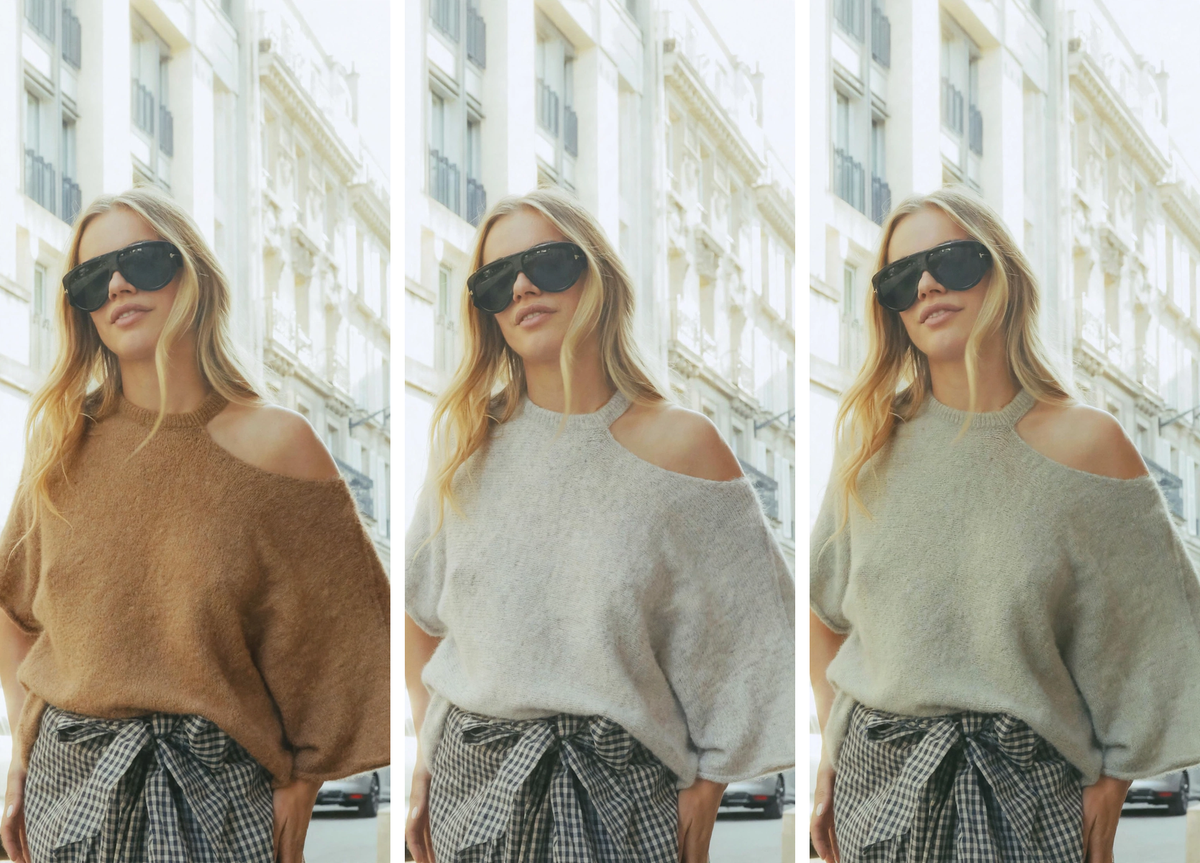 Offshoulder Pulli- Kurzarm- Strick