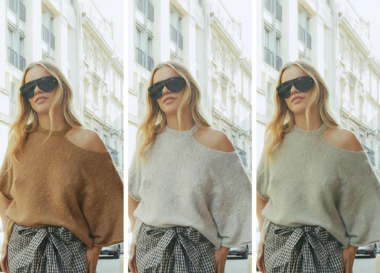 Offshoulder Pulli- Kurzarm- Strick