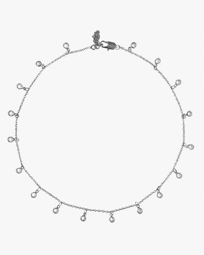 Helles Paris-SPARKLY HALSKETTE, Kristallplättchen, versilbert