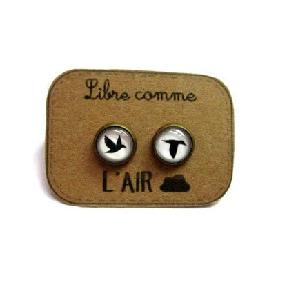 Dans lˋair du temps bijoux-Vogel Ohrstecker „Libre comme l’air“ – Frei wie der Wind