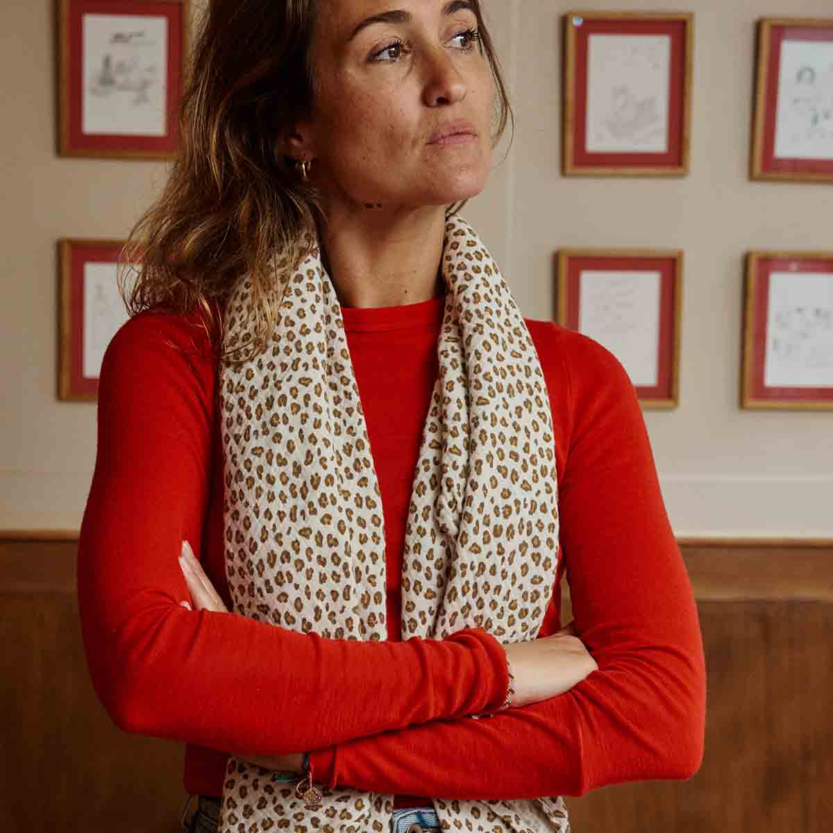 Rose in April: Halstuch MINI LEOPARD GREIGE: MINI-LEOPARD / M 70x70