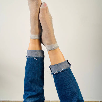 Sockette: Léa Glitzer - 6er Pack - feine transparente Socken