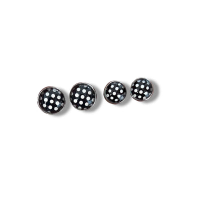 Ohrstecker „Mutter und Tochter“ Punkte – Schwarz/Weiß | Dans l’air du temps bijoux