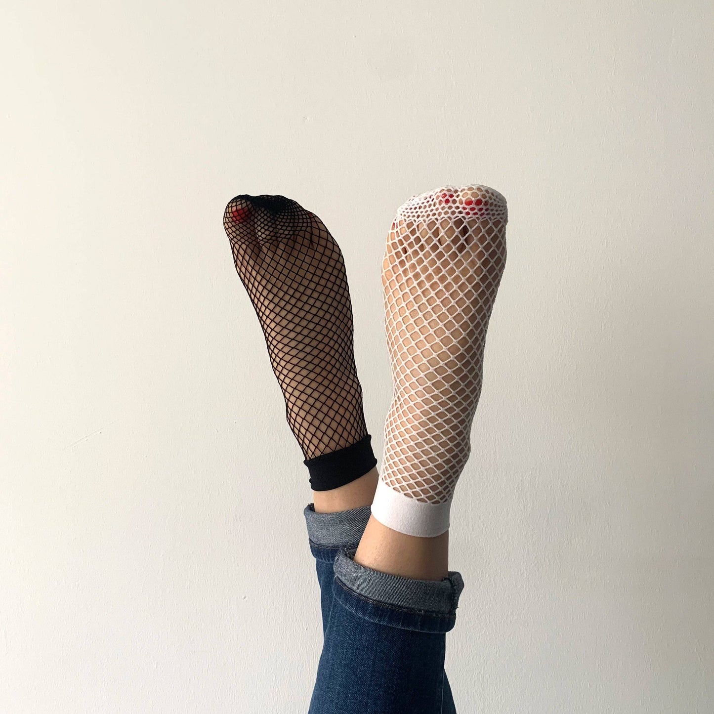 Jessica Schwarze Netzsocke - Socke: Schwarz