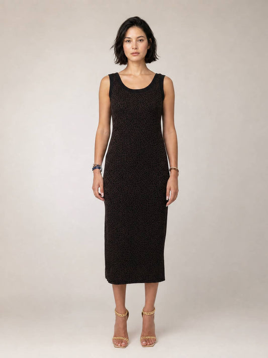 Strickkleid // in Leo mit Glitzer in schwarz braun