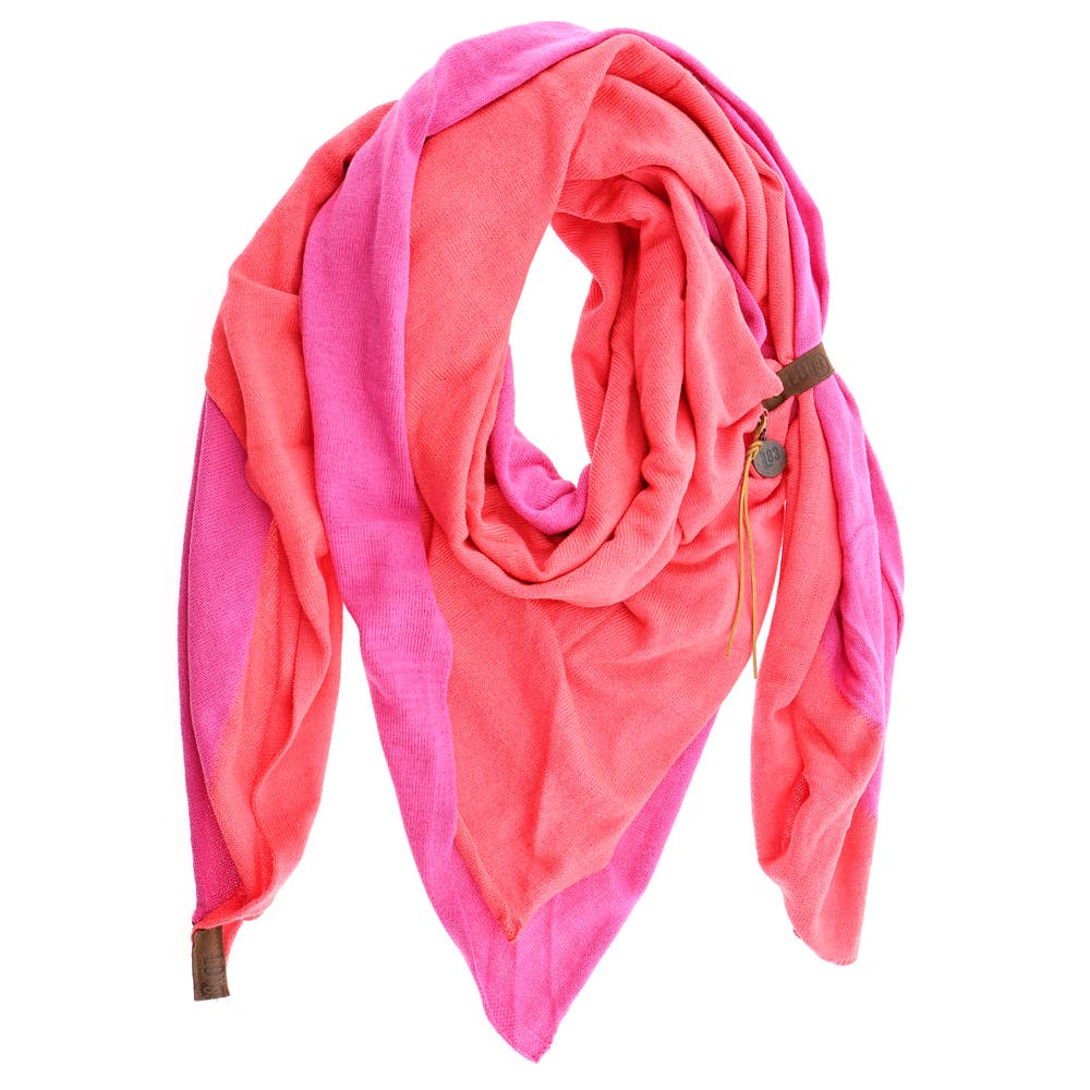Lot83- Schal Fien Twin - Neon Orange Pfirsich, Feinstrick
