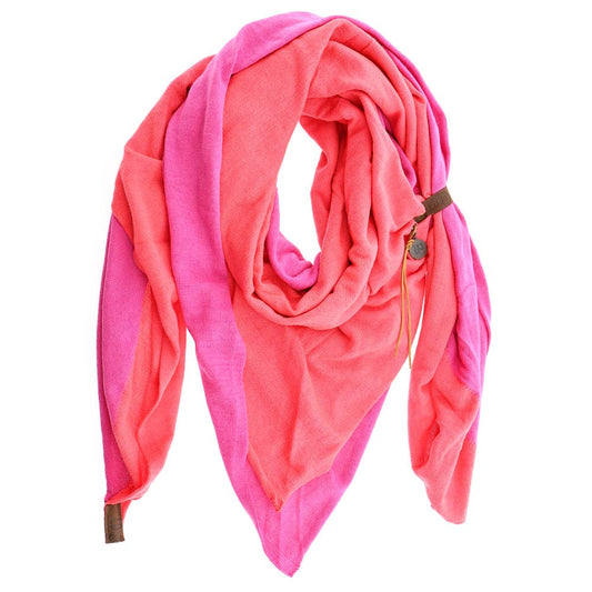 Lot83- Schal Fien Twin - Neon Orange Pfirsich, Feinstrick