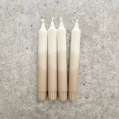 Wolkenreich-Dip Dye Kerzen | Boho beige | 4er Set