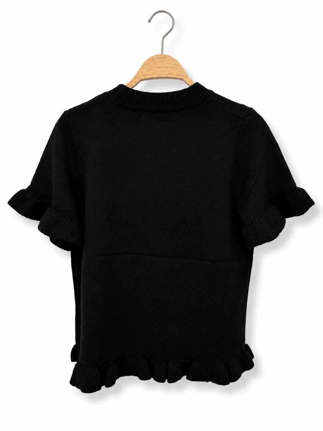 Strickpulli mit Rüschen// in schwarz oder braun