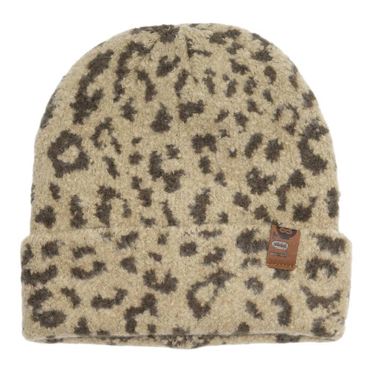 Lot83 Beanie Suus Leopard Olive/beige, so kuschelig warm