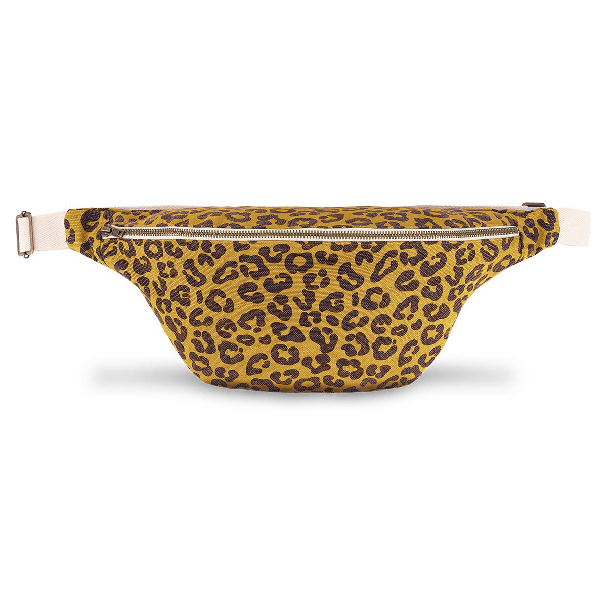 Rose in April- Damen-Bauchtasche Grau Caramel mit Leopardenmuster