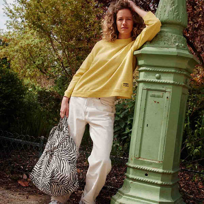 Rose in April: Große TASCHE ELISA ZEBROU GREIGE: GREIGE / Zebra