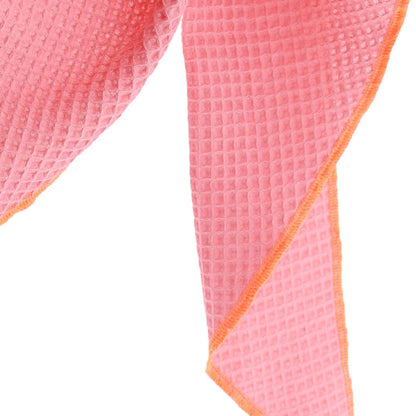 Lot83, Dreieckschal in rosa, mit Waffelstruktur und farbiger Kante