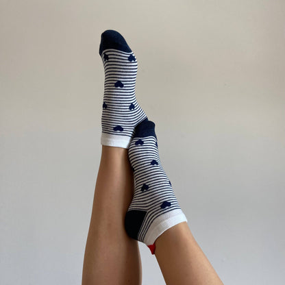 Sockette- Set Segelsocken mit Herzlasche - 5 Paar