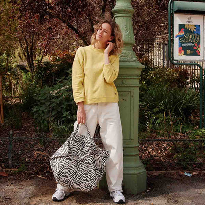 Rose in April: Große TASCHE ELISA ZEBROU GREIGE: GREIGE / Zebra