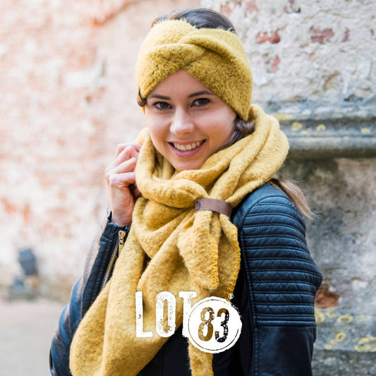 Lot83 Stirnband, warmes, weiches Haarband in senfgelb