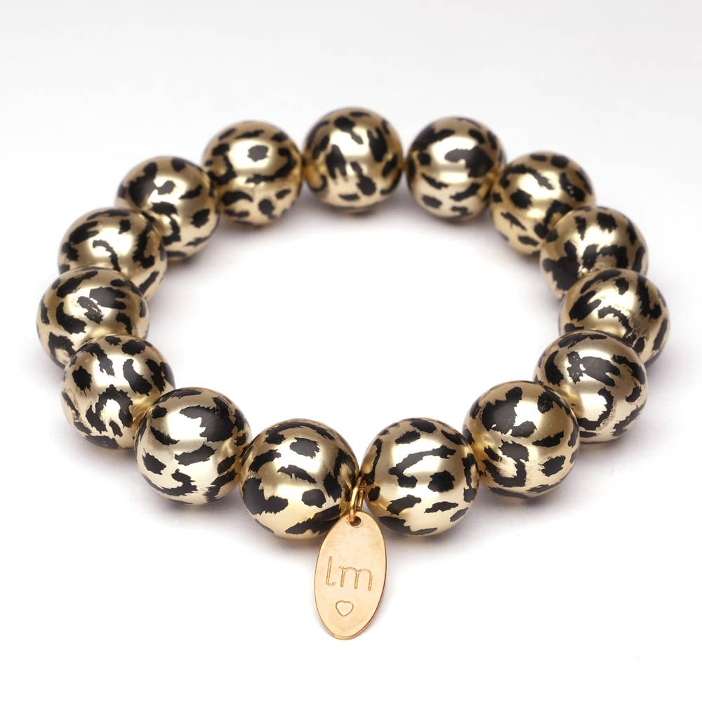 LM Armband Galaxy Pearl - LEOPARD-gold 14mm