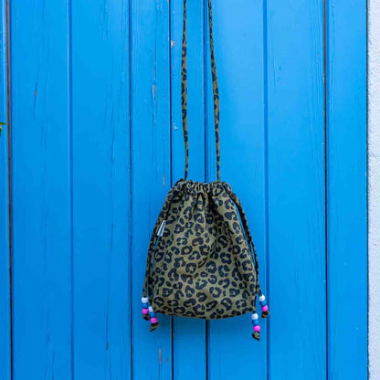 BILLIE PALOMA GRAOU OLIVE - Umhängetasche mit Leopardenmuster