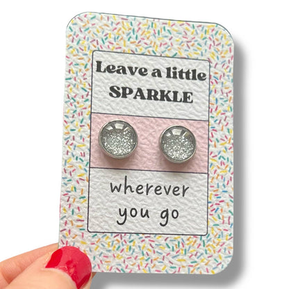 Silber Glitzer Ohrstecker „Leave a little Sparkle“ | Dans l’air du temps bijoux