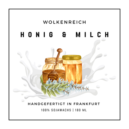 Wolkenreich-Honig & Milch | Duftkerze, Sojawachs